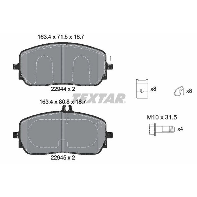 Textar Front Brake Pad Set 2294401