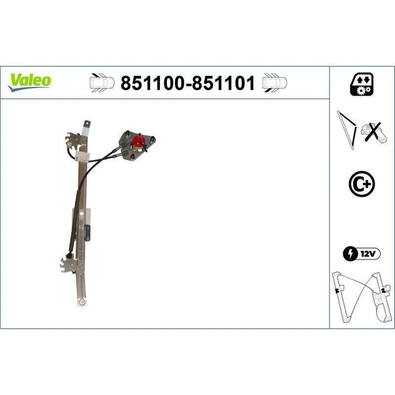 Valeo Electric Window Regulator Lifter Left Rear 851100