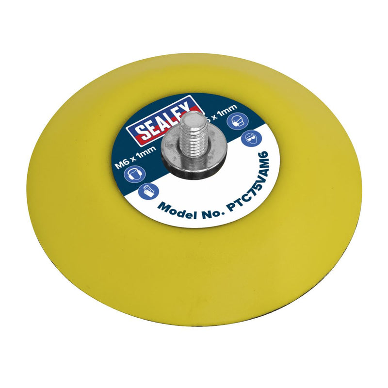 Sealey Hook & Loop Backing Pad 71mm M6 x 1mm PTC75VAM6 Sealey  - Dynamic Drive