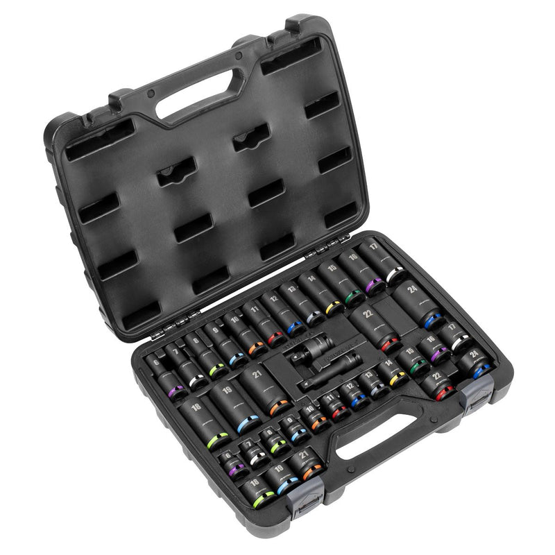 Sealey Premier Premier Impact Socket Set 3/8"Sq Drive 36pc AK5633M Sealey Premier - Dynamic Drive