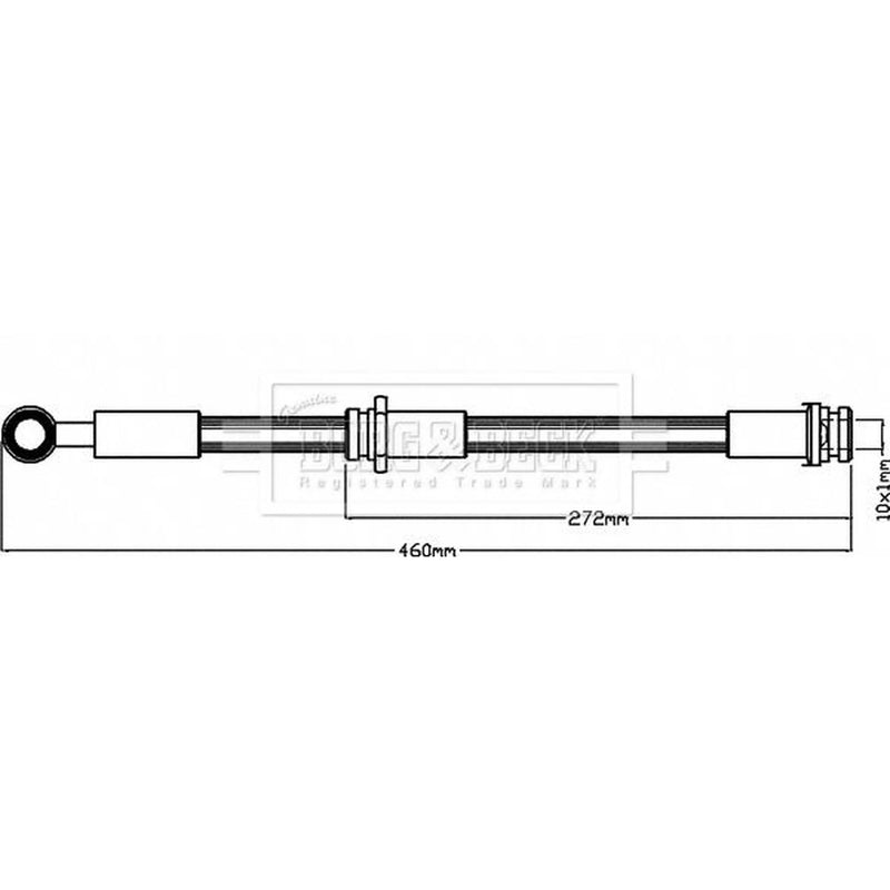 Borg & Beck Brake Hydraulic Hose Line Front Right BBH8326