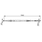 Bosch Handbrake Cable Right Rear fits BMW X5 2000-2006 3.0 4.4 4.6 4.8