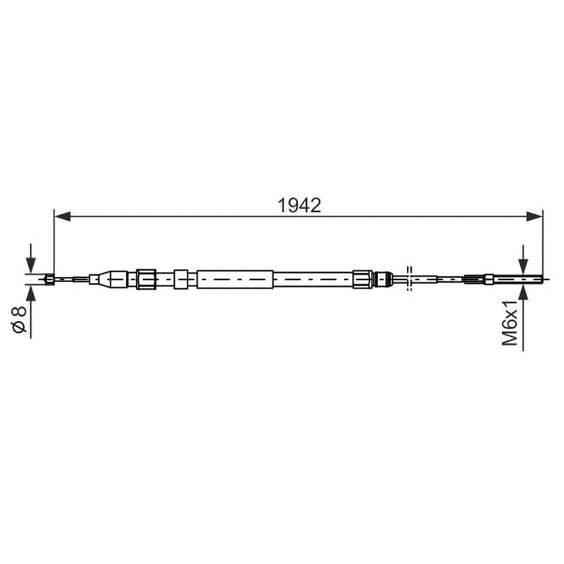 Bosch Handbrake Cable Right Rear fits BMW X5 2000-2006 3.0 4.4 4.6 4.8