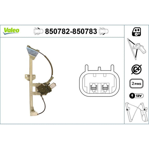 Valeo Electric Window Regulator Lifter Right Front 850783
