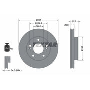 Textar 2 x Internally Vented Brake Discs 92074800