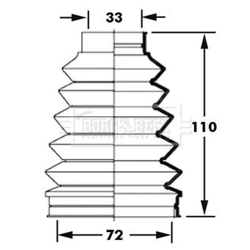 Borg & Beck Drive Shaft Bellow Kit transmission sided Thermoplast BCB6000