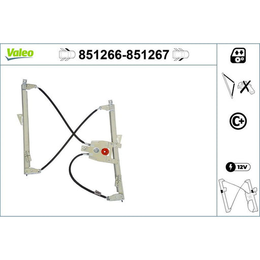 Valeo Electric Window Regulator Lifter Left Front 851266