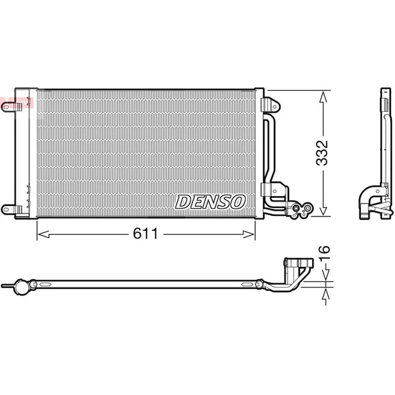 Denso Air Conditioning Condenser fits Audi A1 2010-2018 1.0 1.2 1.4 1.6 1.8 2.0