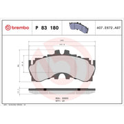 Brembo 4 x Front Brake Pad Set fits Lexus Lc 2016-2018