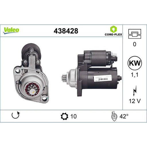 Valeo Starter Motor 12V 1.1kW 10 Teeth 438428