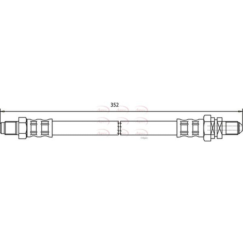 Apec Brake Hydraulic Hose Line Front fits Ford Escort Turnier 1990-1995