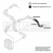 First Line Intercooler Turbo Charge Air Hose fits Audi A3 2000-2003 1.9