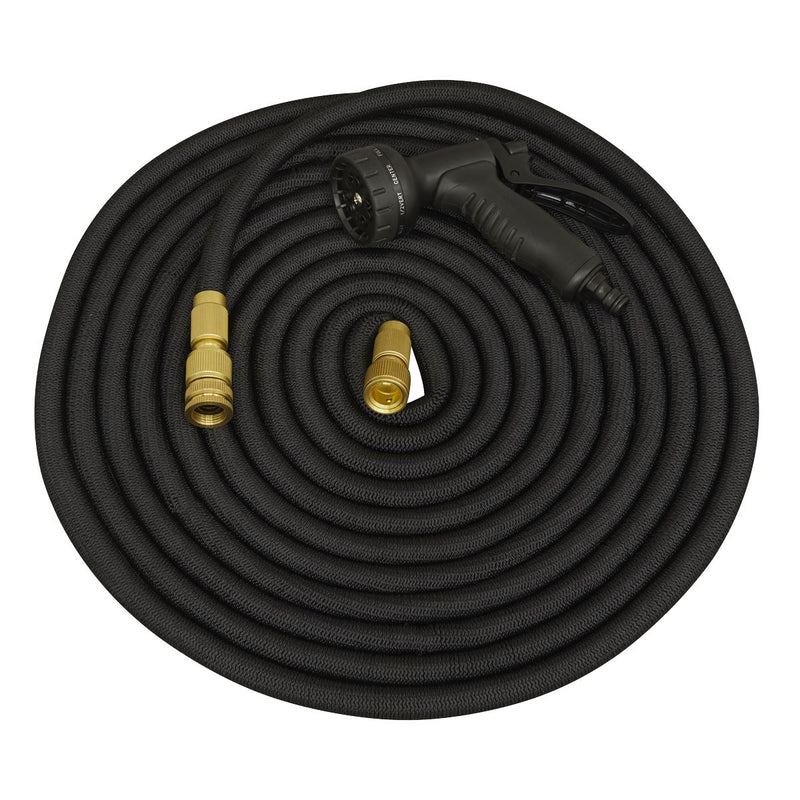 Sealey Ø17mm Expandable Garden Hose Black 15m Premium GH15E Sealey - Dynamic Drive