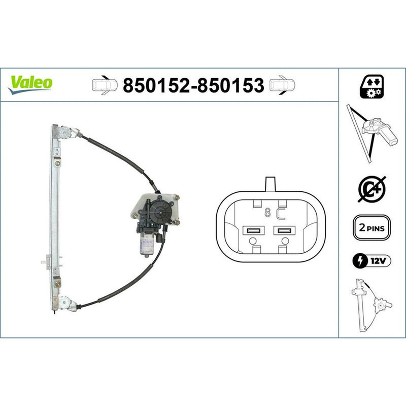 Valeo Electric Window Regulator Lifter Left Front 850152