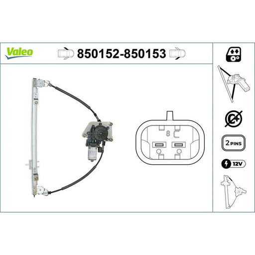Valeo Electric Window Regulator Lifter Left Front 850152