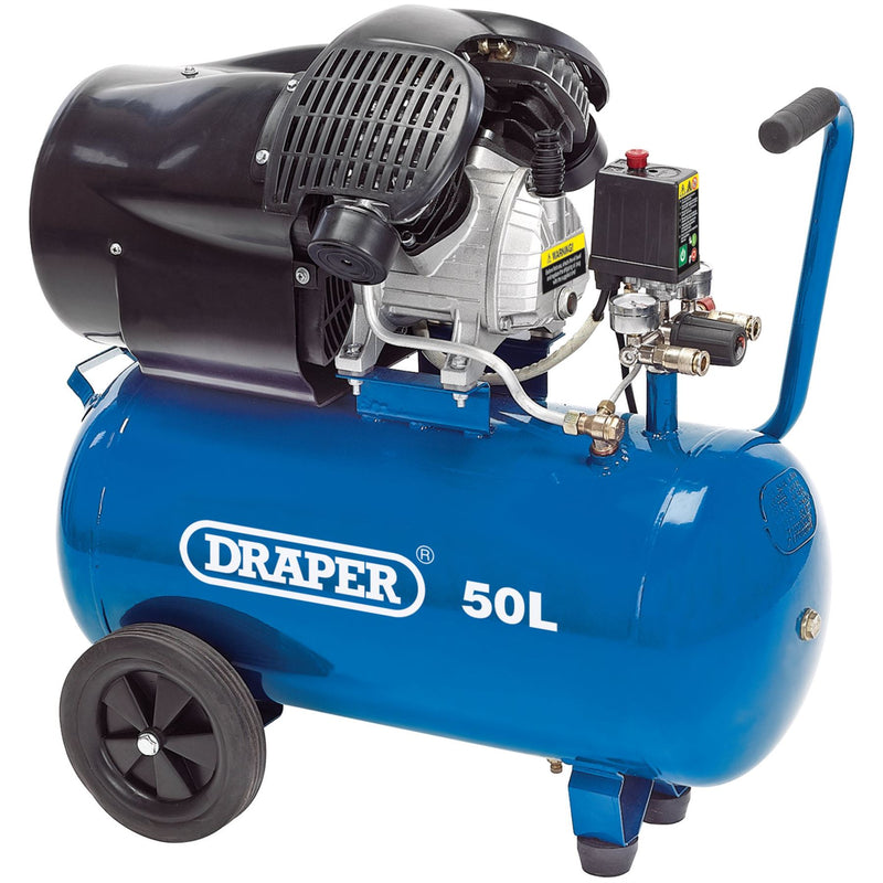 Draper Direct Drive V-Twin Oiled Air Compressor, 50L, 2.2kW 29355 Draper - Dynamic Drive
