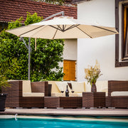 Dellonda Banana Parasol with Cover 3m - Cream DG265 Dellonda - Dynamic Drive