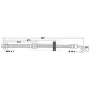 Borg & Beck Brake Hydraulic Hose Line Front Right BBH6498