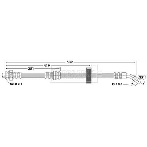 Borg & Beck Brake Hydraulic Hose Line Front Right BBH6498