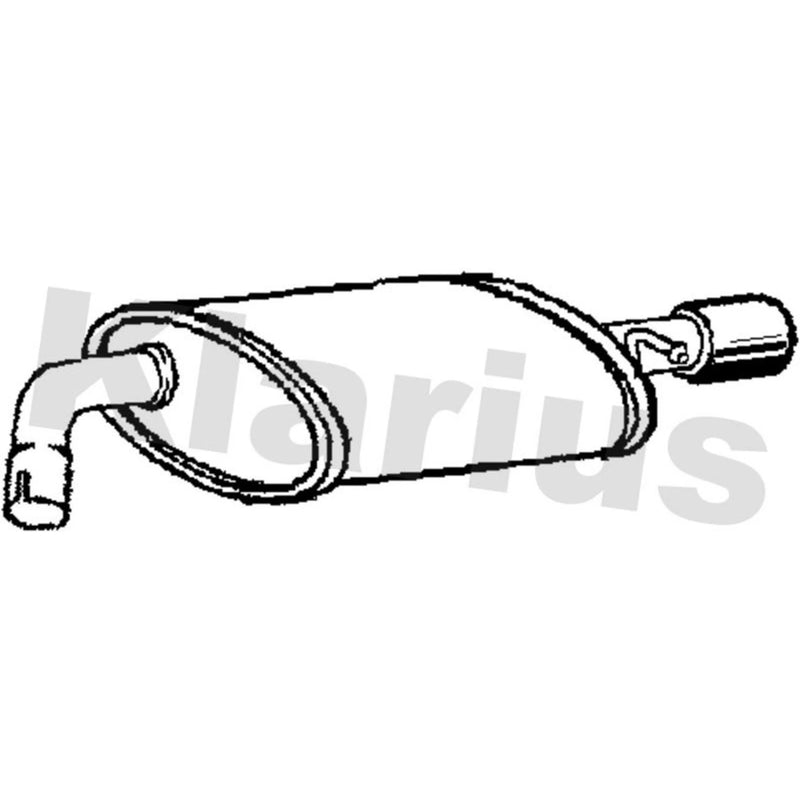 Klarius Box With Tail Pipe (Rh) Right Rear fits Jaguar X-Type I 2001-2009