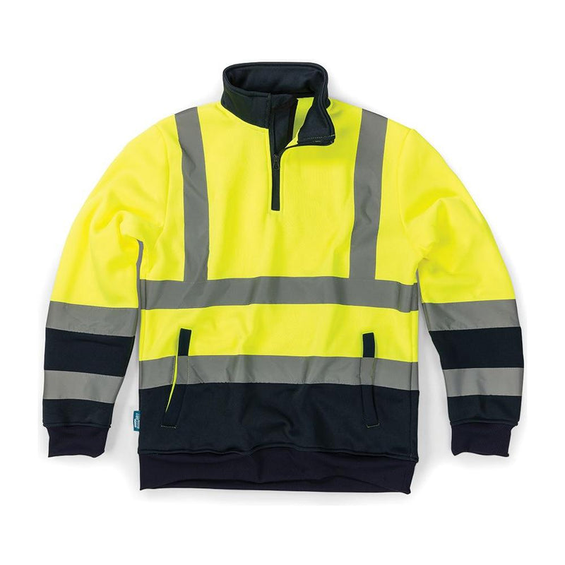 Tough Grit Hi-Vis 2-Tone Sweatshirt Yellow/Navy L Tough Grit - Dynamic Drive