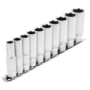 Draper Deep Socket Set on Metal Rail, 3/8" Sq. Dr. (10 Piece) - DD10MMD - image 1