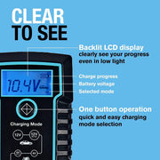 Ring 4A Smart Battery Charger and Battery Maintainer LCD Display 6/12v Ring Automotive - Dynamic Drive