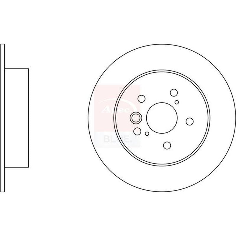 Apec 2 x Solid Brake Discs fits Toyota Rav 4 1997-2005 1.8 2.0
