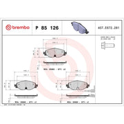 Brembo 4 x Front Brake Pad Set P85126