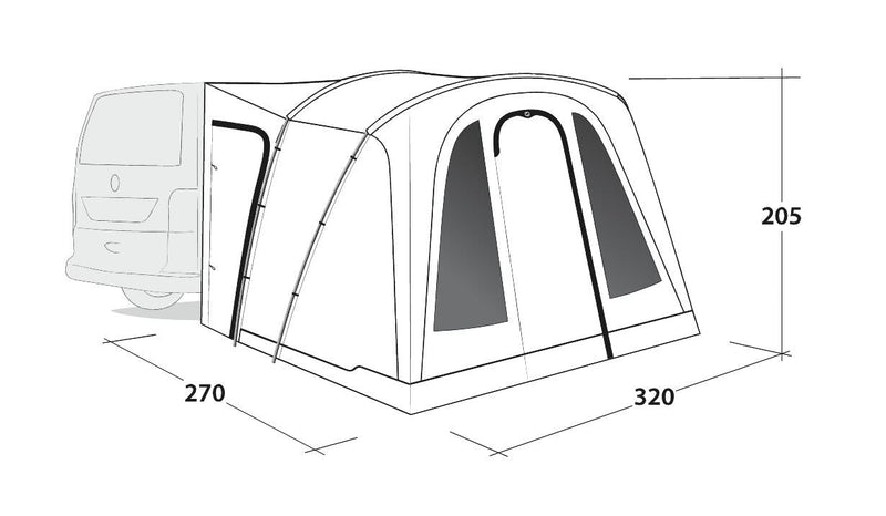 Outwell San Diego Driveaway Awning Grey Outwell - Dynamic Drive