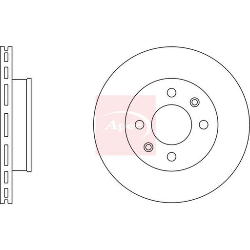 Apec 2 x Vented Brake Discs fits Hyundai Getz 2002-2010 1.1 1.3 1.4