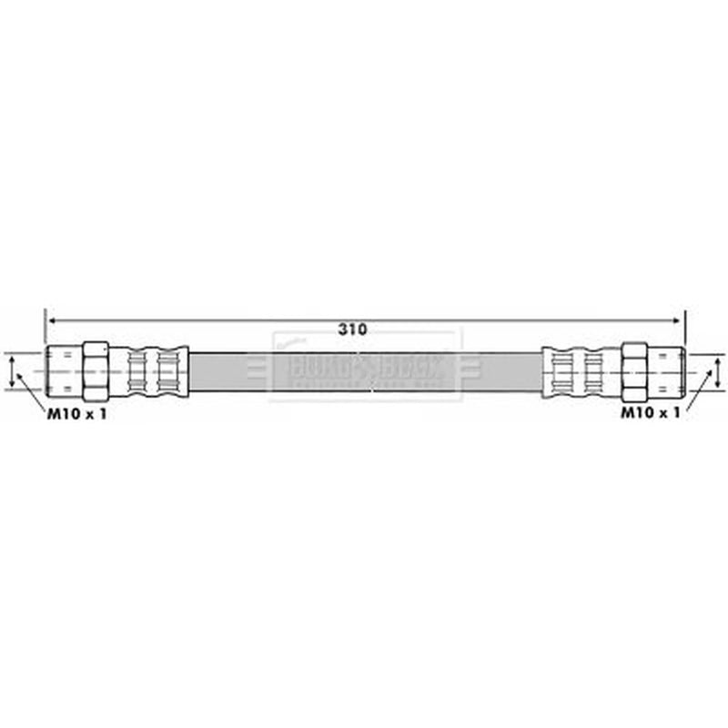 Borg & Beck Brake Hydraulic Hose Line Front Right BBH6050