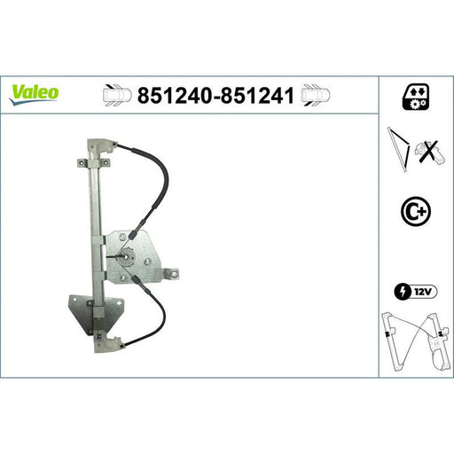 Valeo Electric Window Regulator Lifter Left Rear 851240