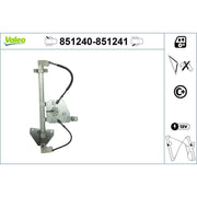 Valeo Electric Window Regulator Lifter Right Rear 851241