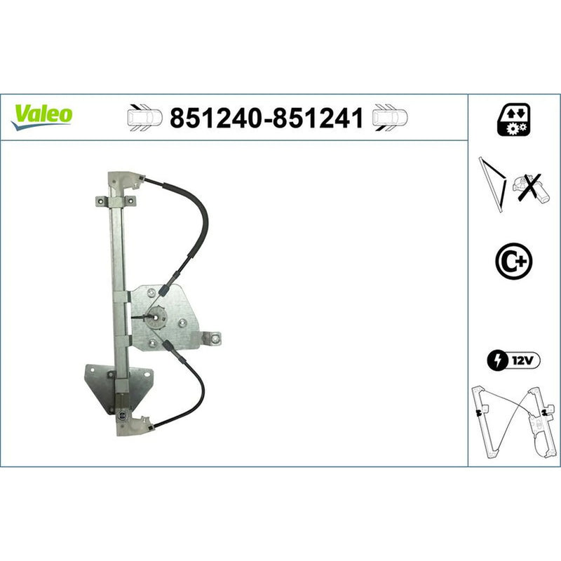 Valeo Electric Window Regulator Lifter Right Rear 851241