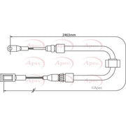 Apec Handbrake Cable Front fits Mercedes-Benz Sprinter 3-T 1995-2006
