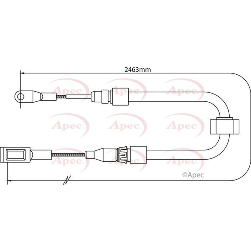 Apec Handbrake Cable Front fits Mercedes-Benz Sprinter 3-T 1995-2006