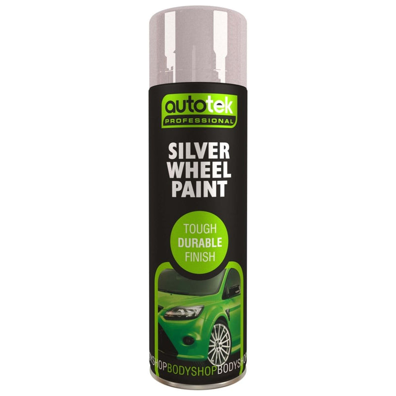 Autotek Silver Wheel Paint 500ml Spray Paint High Coverage - image 1