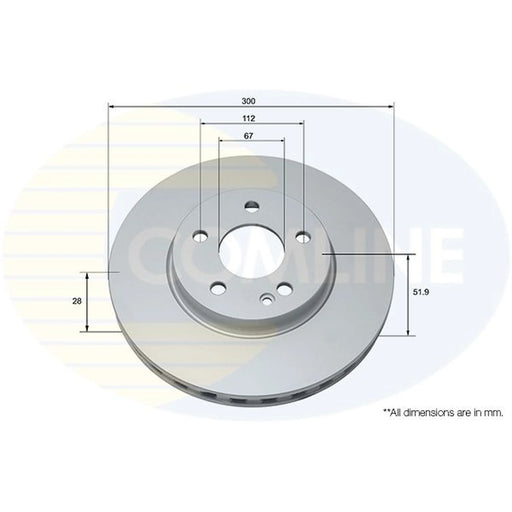 Comline 2 x Front Brake Discs ADC2818V-x2