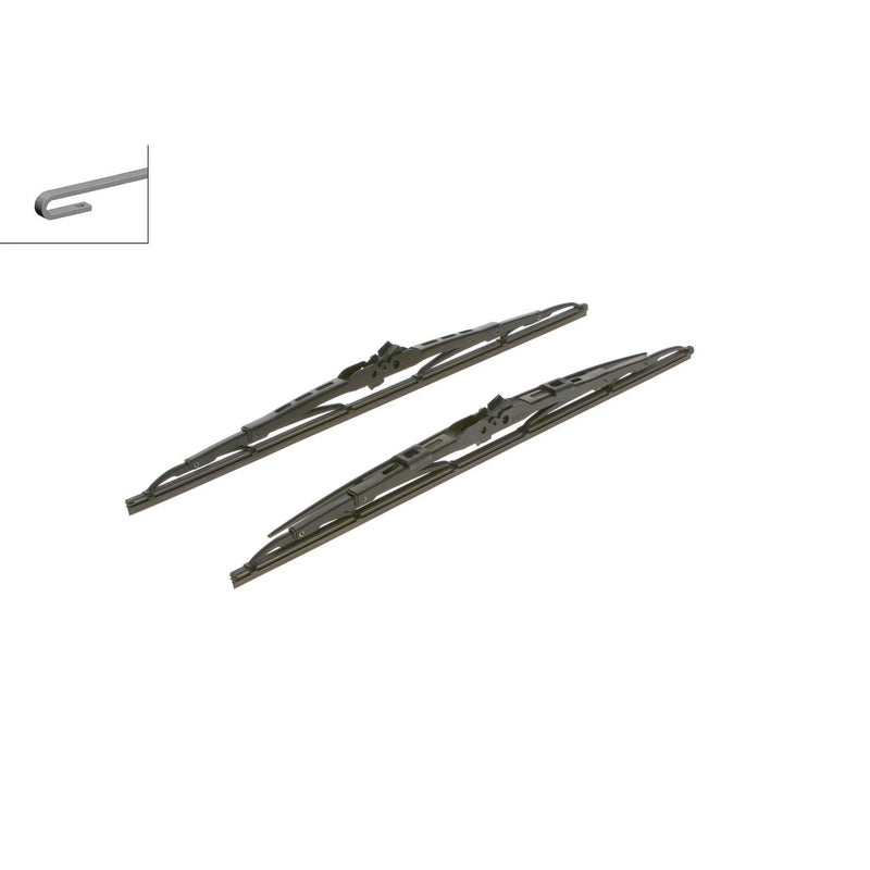 Bosch Front & Rear Super Plus Wiper Blade Set fits Renault Clio I 1996-1998 1.9