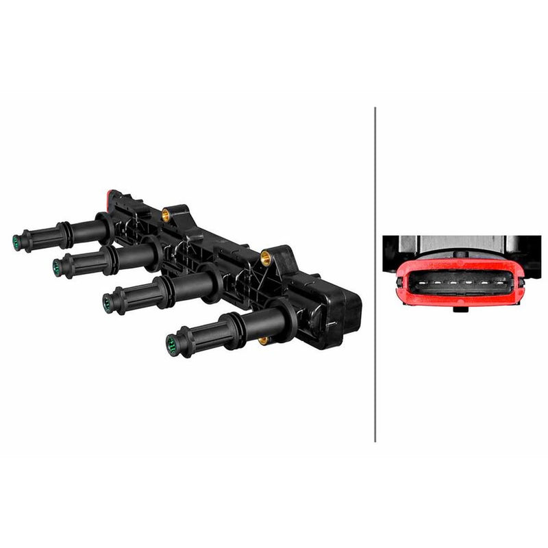 Hella Ignition Service Kit (1 Spark Plugs + Ignition Coil) fits Opel Zafira
