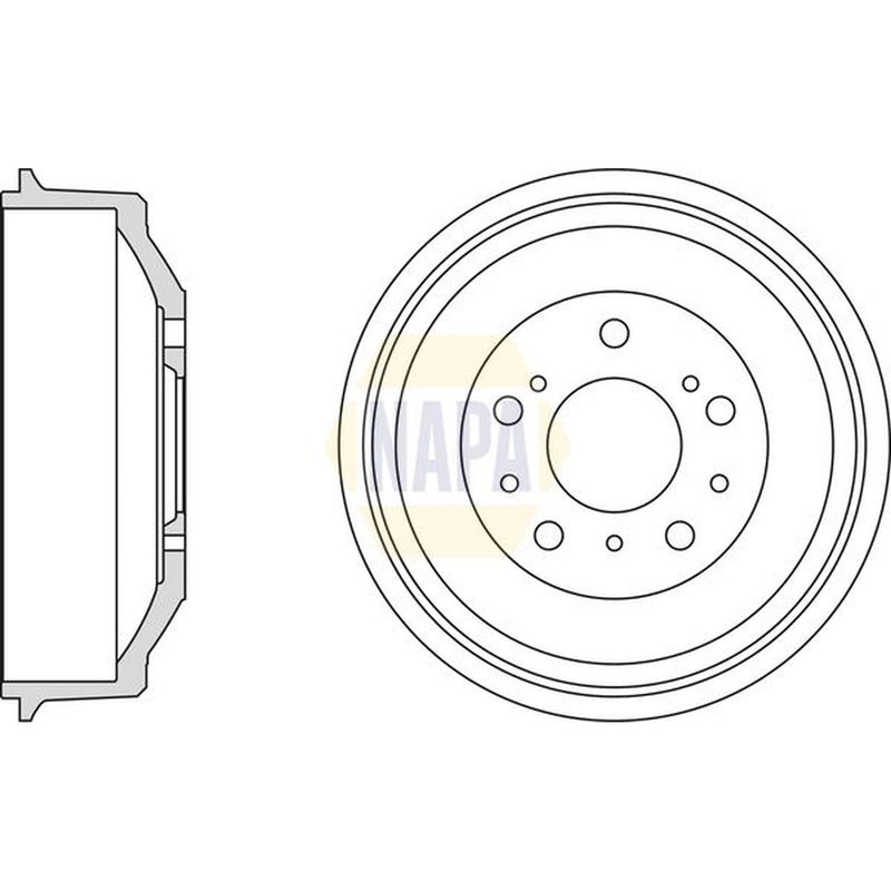 NAPA Brake Drum Assembly Rear fits Citroën C25 1981-1994 1.8 2.0 2.5