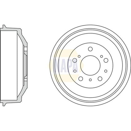 NAPA Brake Drum Assembly Rear fits Citroën C25 1981-1994 1.8 2.0 2.5