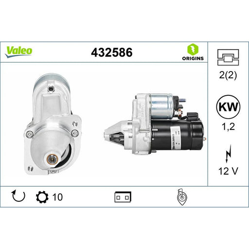 Valeo Starter Motor 12V 1.2kW 10 Teeth 432586