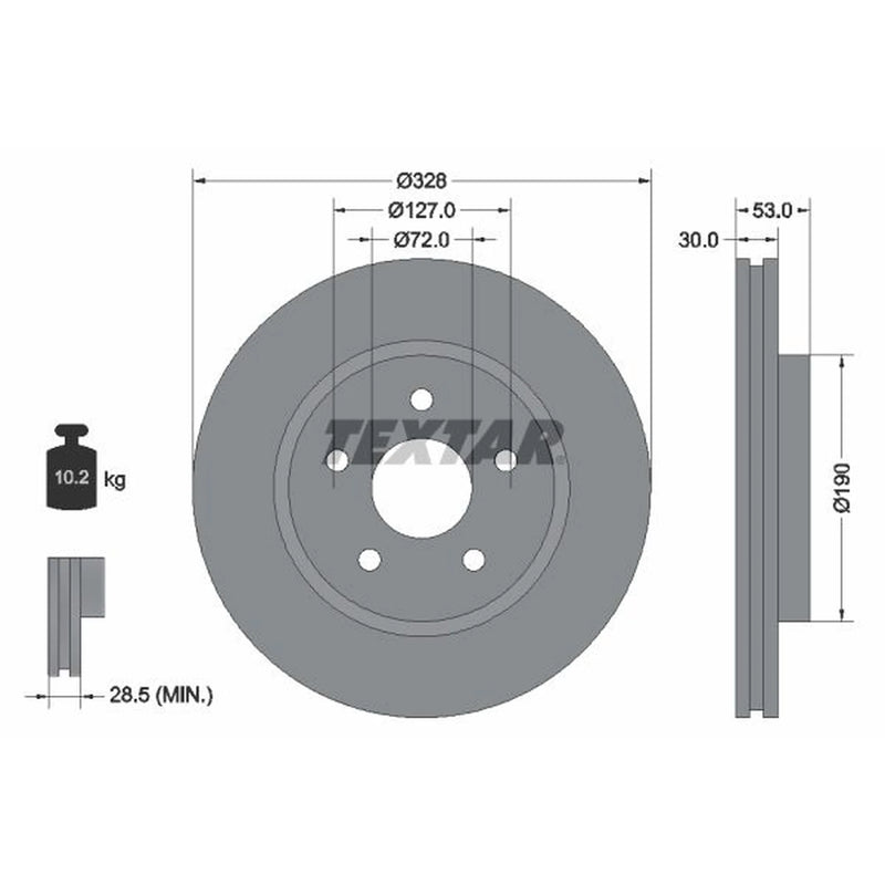 Textar 2 x Front Brake Discs 92184505-x2