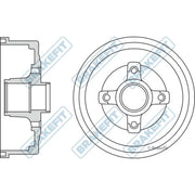Apec Brake Drum Assembly Rear BDR9014