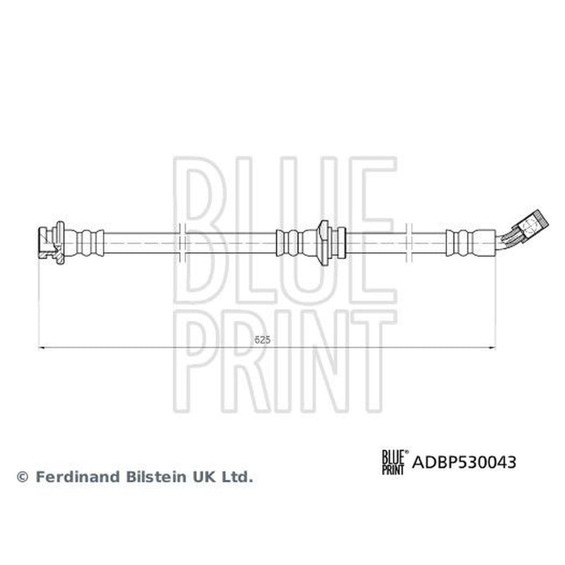 Blue Print Brake Hydraulic Hose Line Front Right fits Nissan Qashqai II