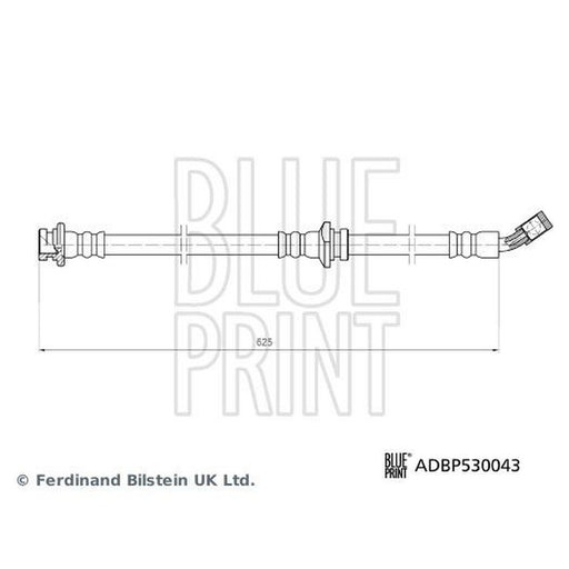 Blue Print Brake Hydraulic Hose Line Front Right fits Nissan Qashqai II