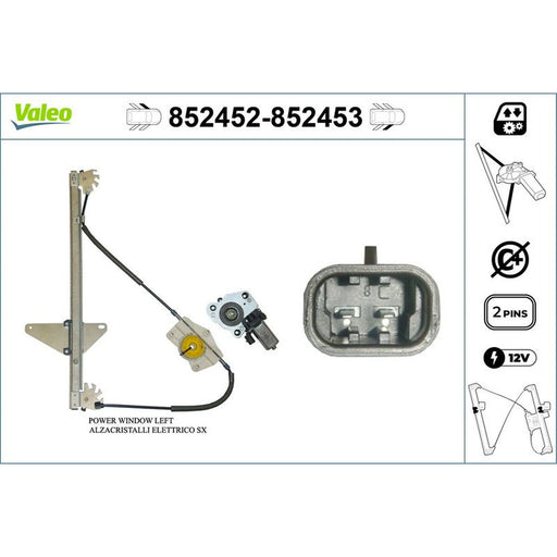 Valeo Electric Window Regulator Lifter Right Front 852453