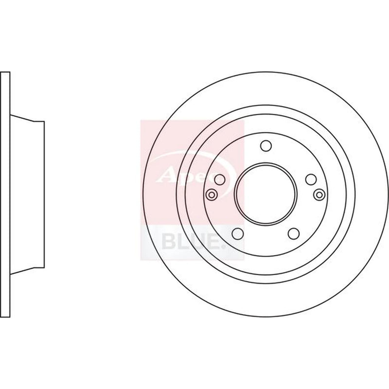 Apec 2 x Solid Rear Brake Discs SDK7391-x2